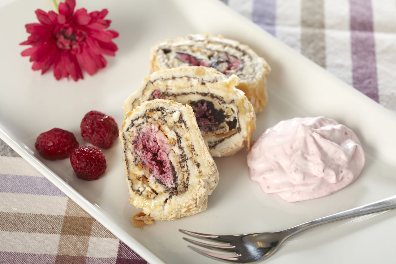 Fragilité roulade med hindbærskum