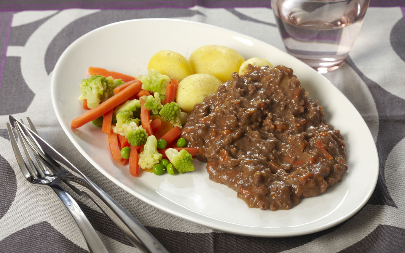 Indianergryde med kartofler og grønt