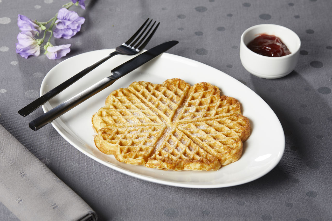 Hjertevafler med syltetøj