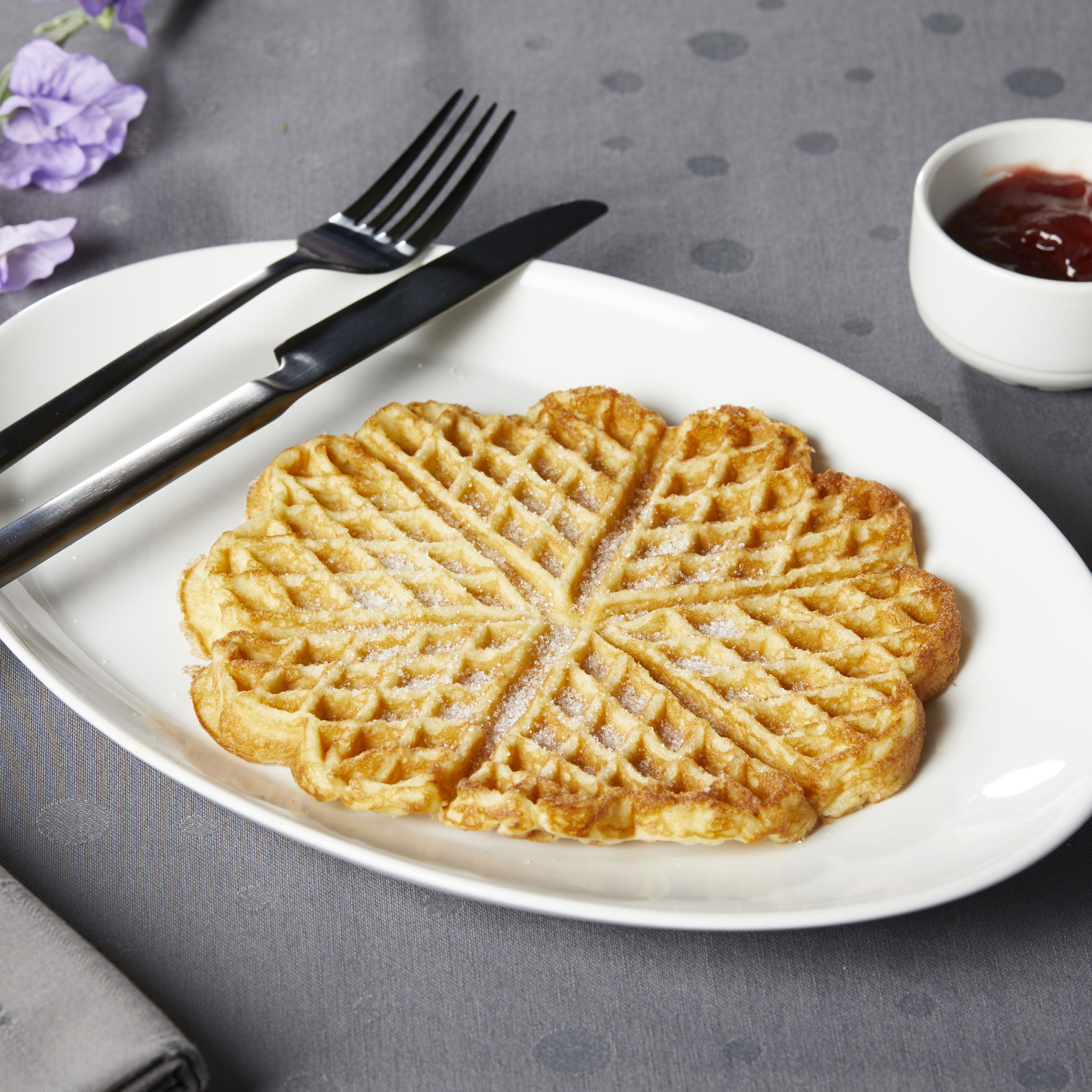 Hjertevafler med syltetøj