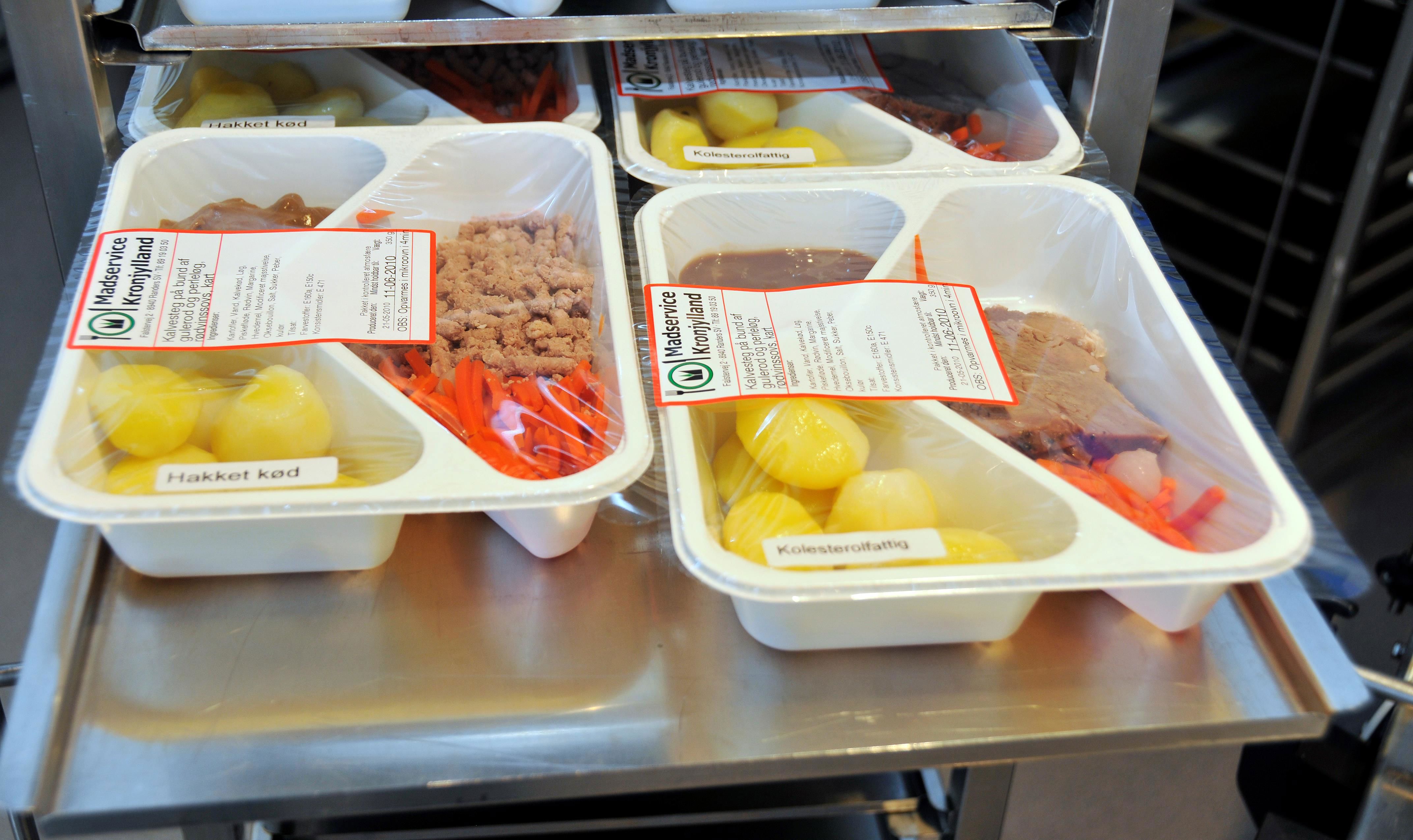 Pakker med mad fra Madservice Kronjylland